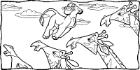 A coloring page of the lion king